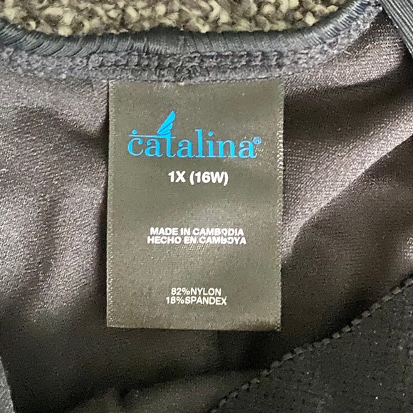 Catalina Black Ribbed One-Piece Swimsuit | Size 1X - Picture 8 of 8